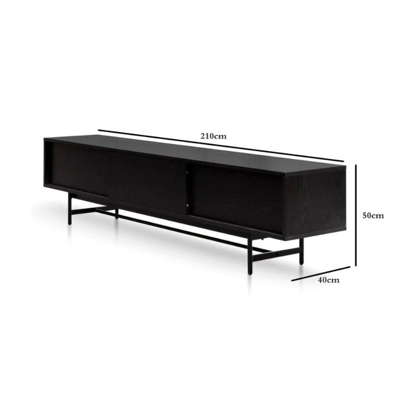 Cassandra Wooden TV Stand - Full Black