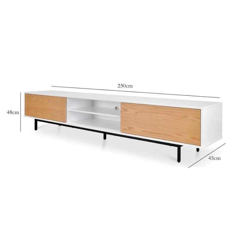 Bennett Wooden TV Entertainment Unit - Lowline - Natural