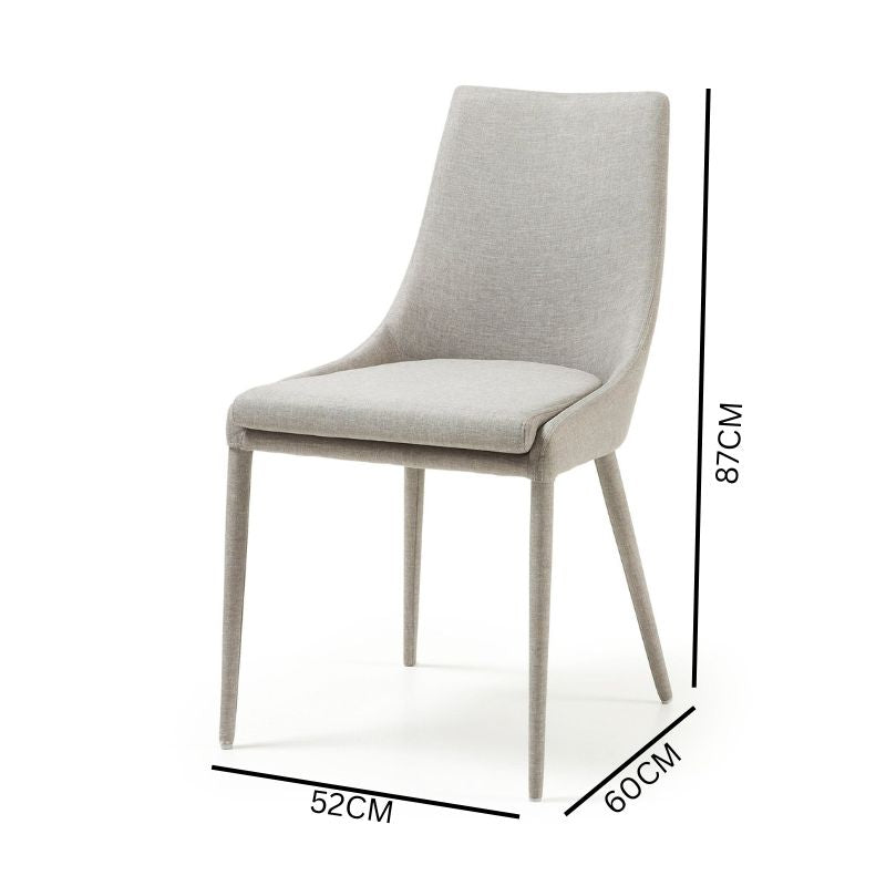 Amina Fabric Dining Chair - Light Grey