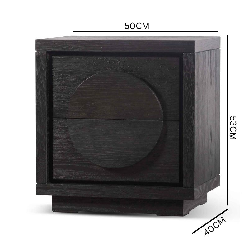 Amiyah Bedside Table - Textured Espresso Black