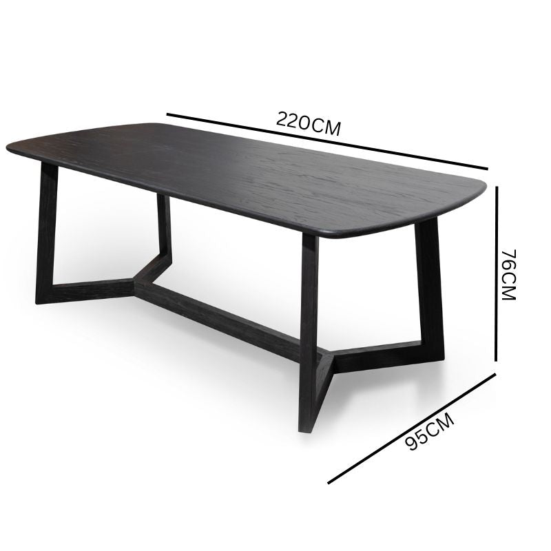 Ashley 2.2m Wooden Dining Table - Black