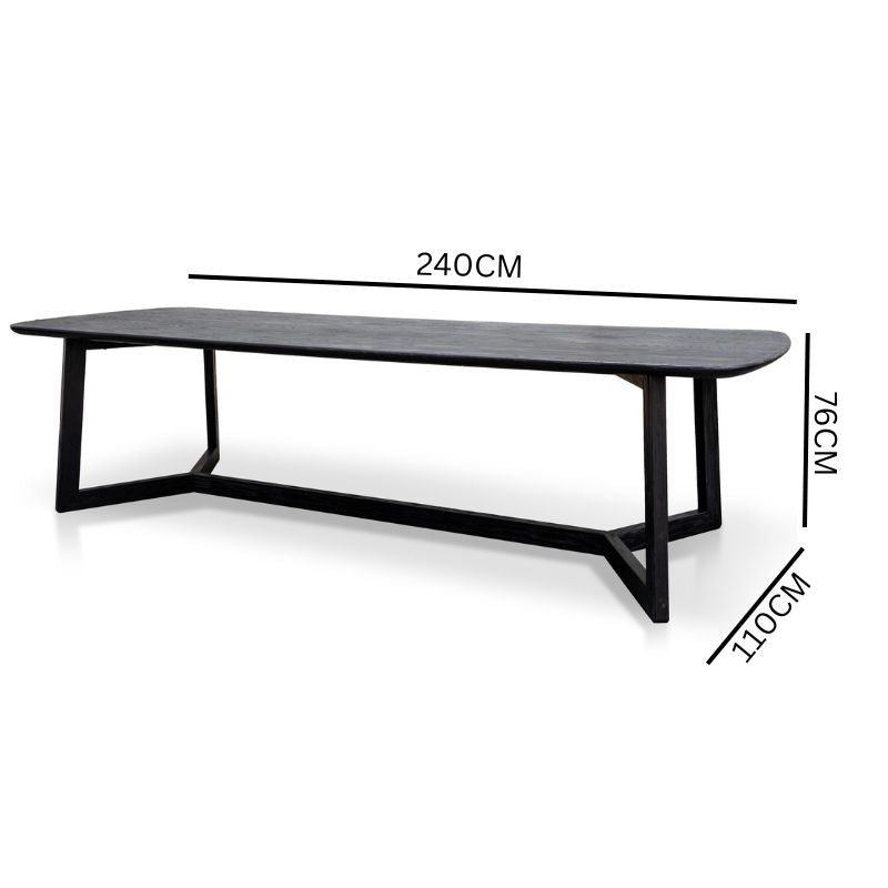 Ashley 2.4m Wooden Dining Table - Black