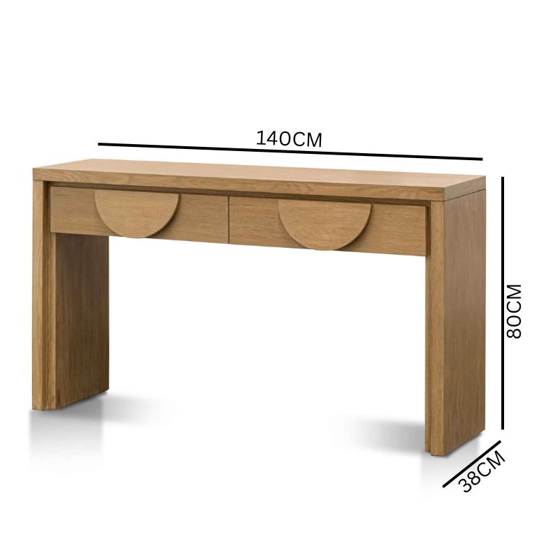 Ava Console Table with Drawers - Dusty Oak