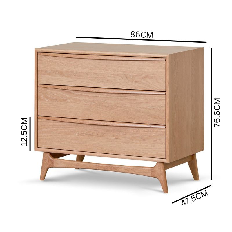 Benjamin 3 Drawer Chest - Natural Oak