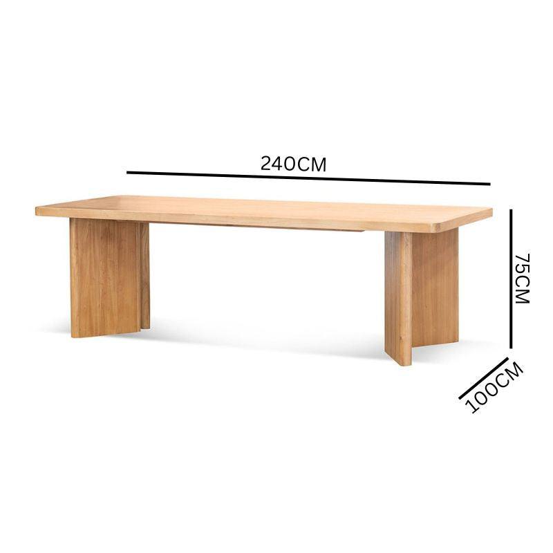 Bueno 2.4m Elm Dining Table - Natural