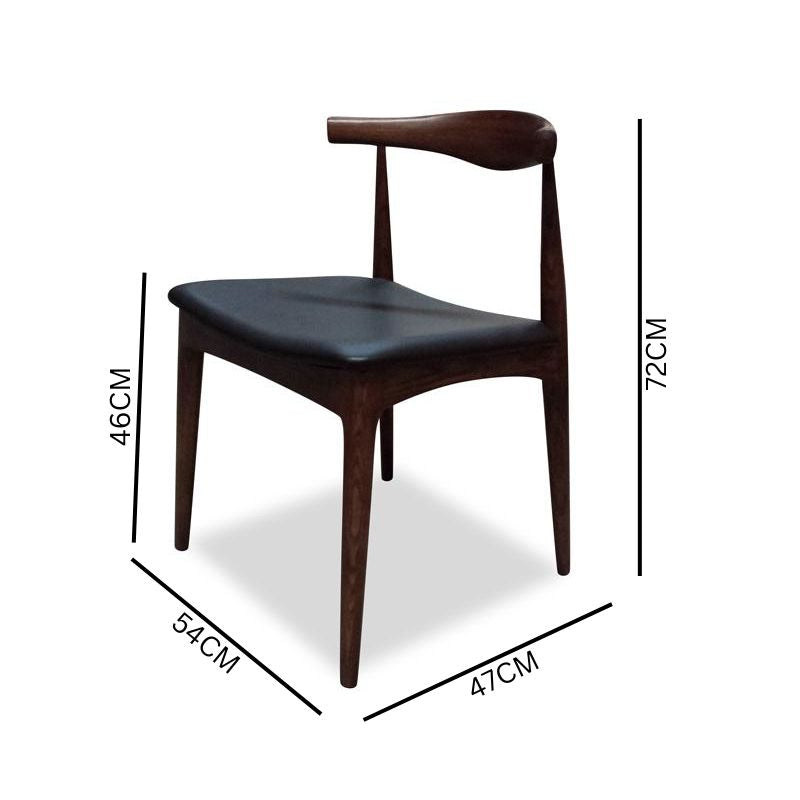 Cora Dining Chair - Dark Brown with Leather Seat