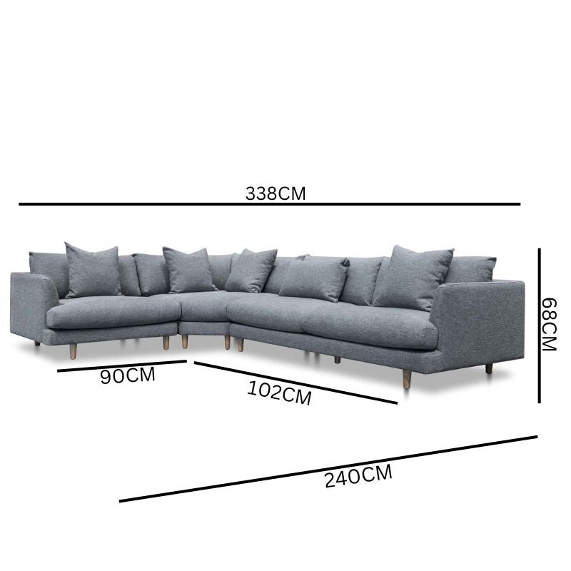 Daniella Left Return Modular Sofa - Graphite Grey