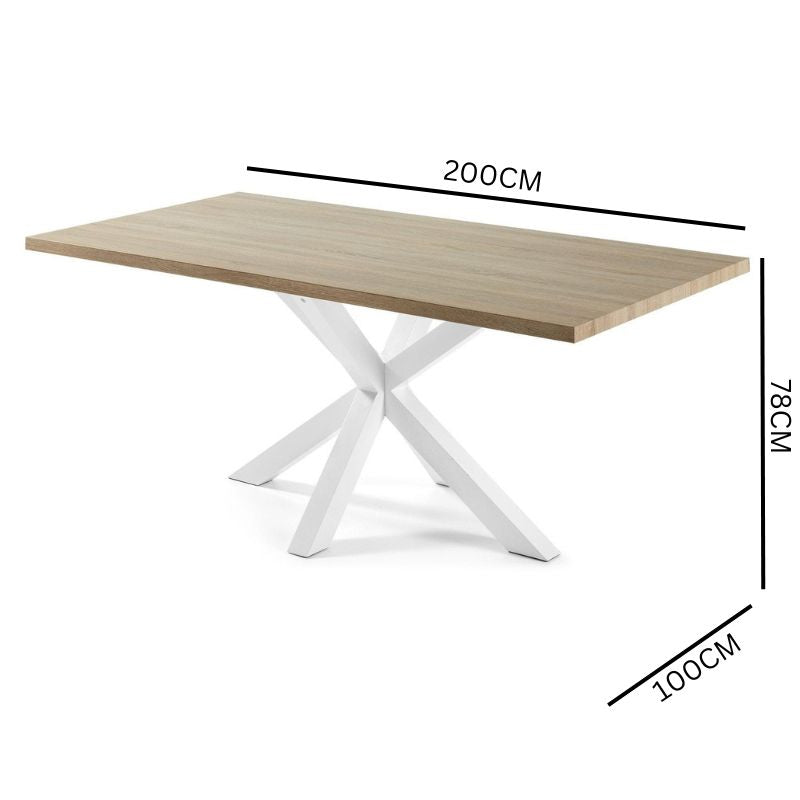 Diego 2m Veneer Dining Table - White