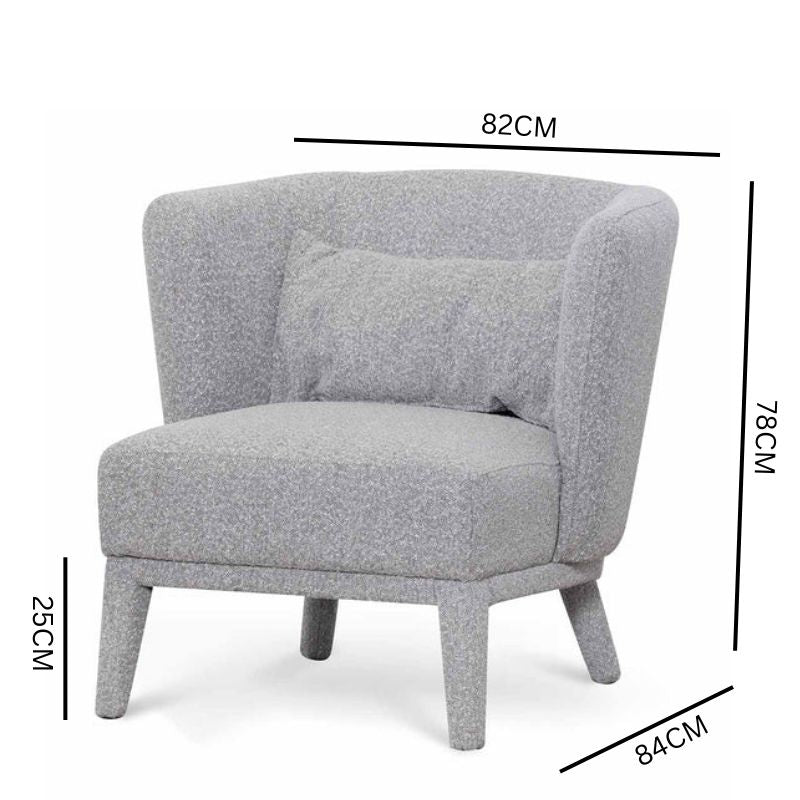 Dominic Chair - Ash Grey Boucle