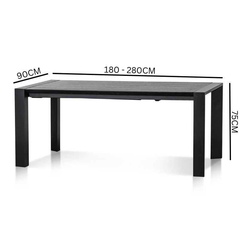 Elvira Extendable (1.8m - 2.8m) Wooden Dining Table - Black