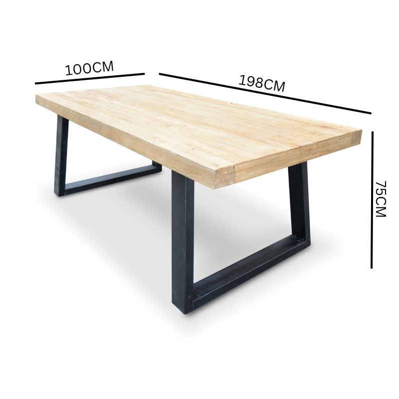 Eros 1.98m Reclaimed Elm Wood Dining Table