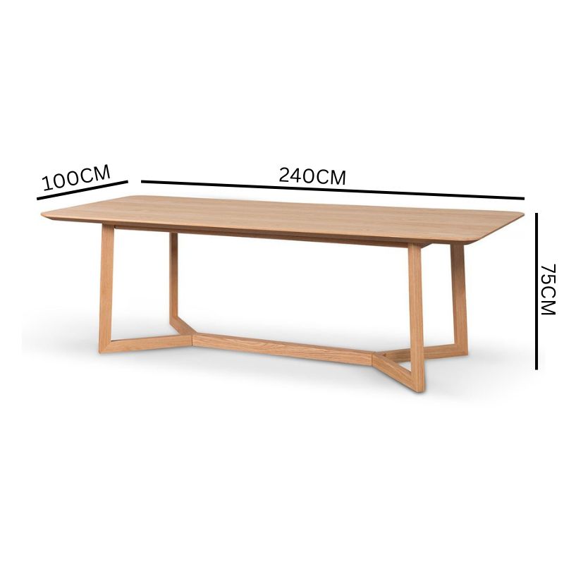 Gian 2.4m Wooden Dining Table - Natural