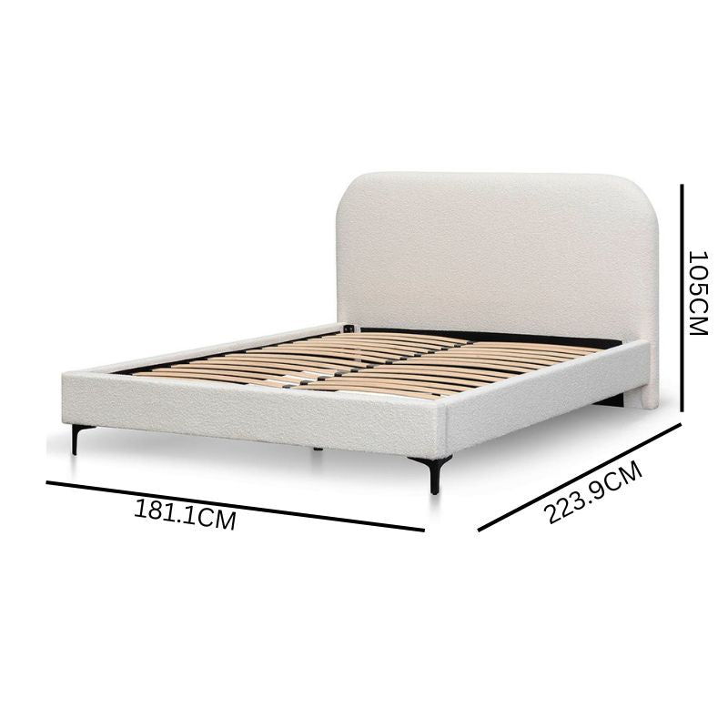 Harper Queen Bed Frame - Cream Boucle