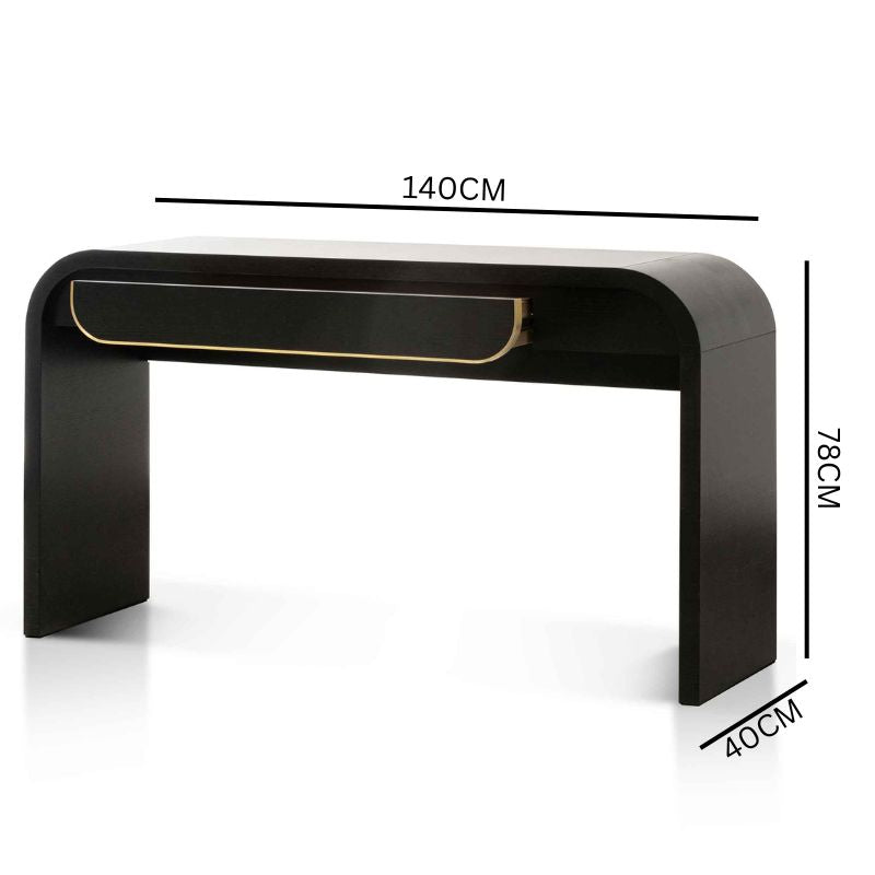 Haru 1.4m Console Table - Textured Espresso Black