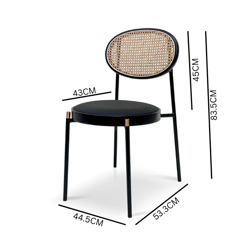 Isla Natural Rattan Dining Chair - Black