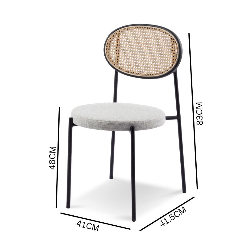 Isla Natural Rattan Dining Chair - Silver Grey