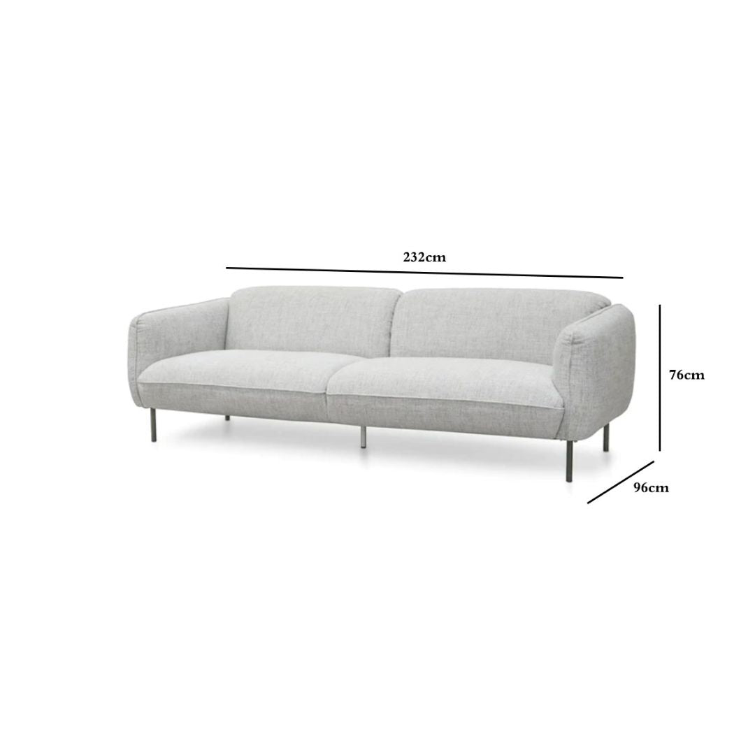 Josephine 3S  Sofa - Light Spec Grey