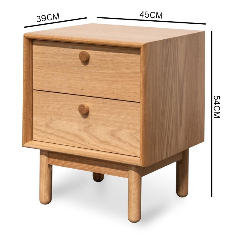 Kendrick 2 Drawer Side Table - Natural Oak