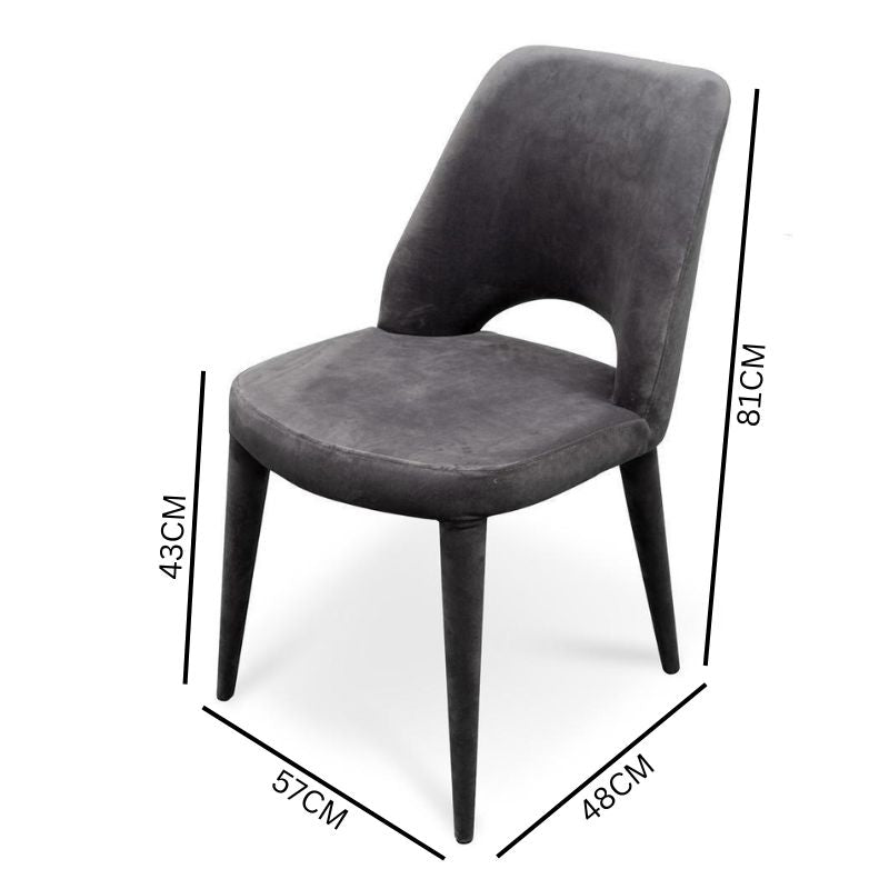 Laila Dining Chair - Dark Grey Velvet