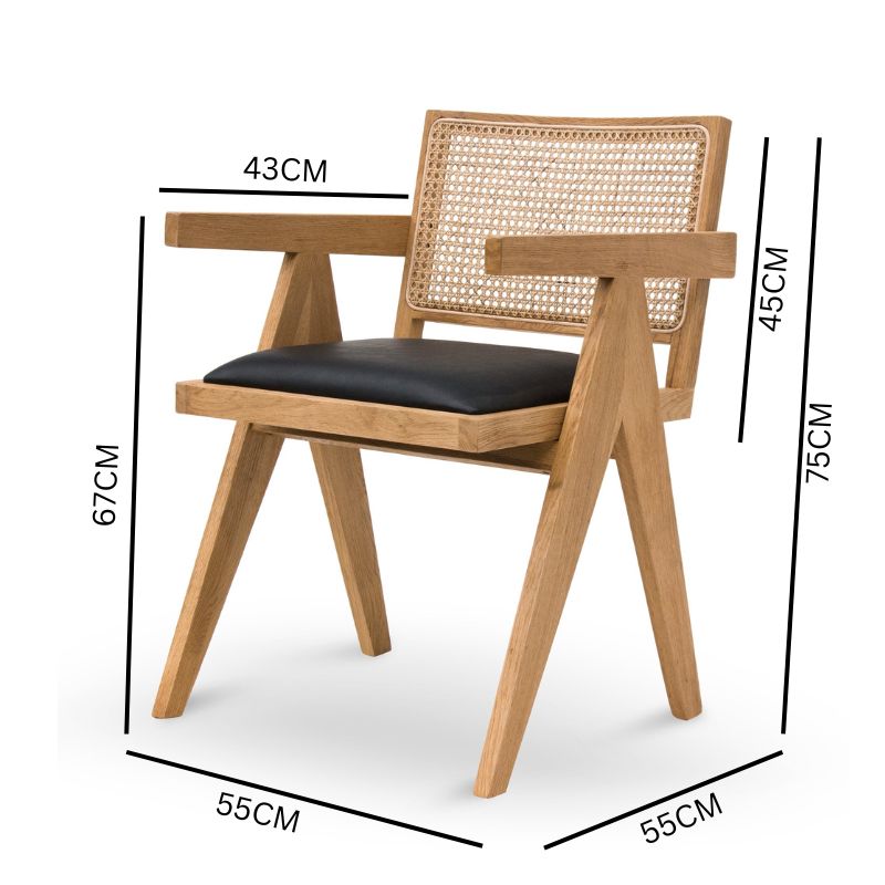 Leo Rattan Dining Chair - Natural