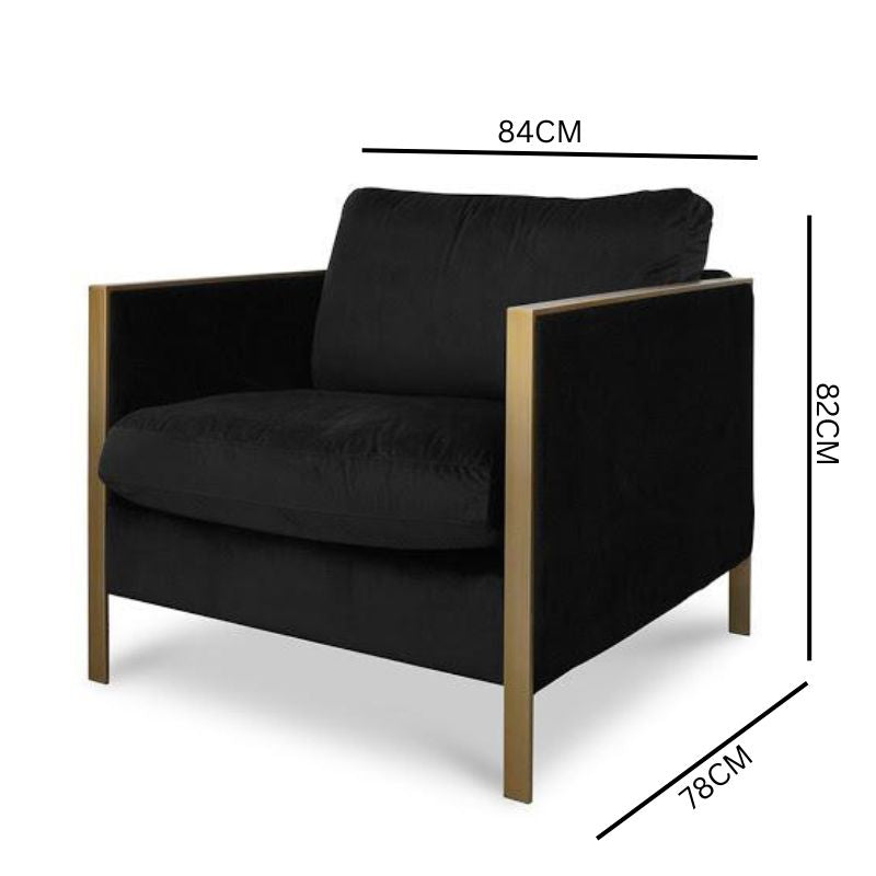 Leona Armchair Black Velvet