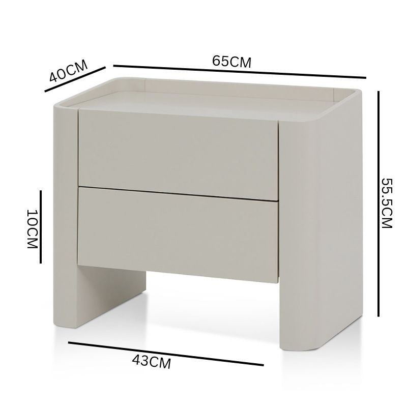 Lila Bedside Table - Light Grey