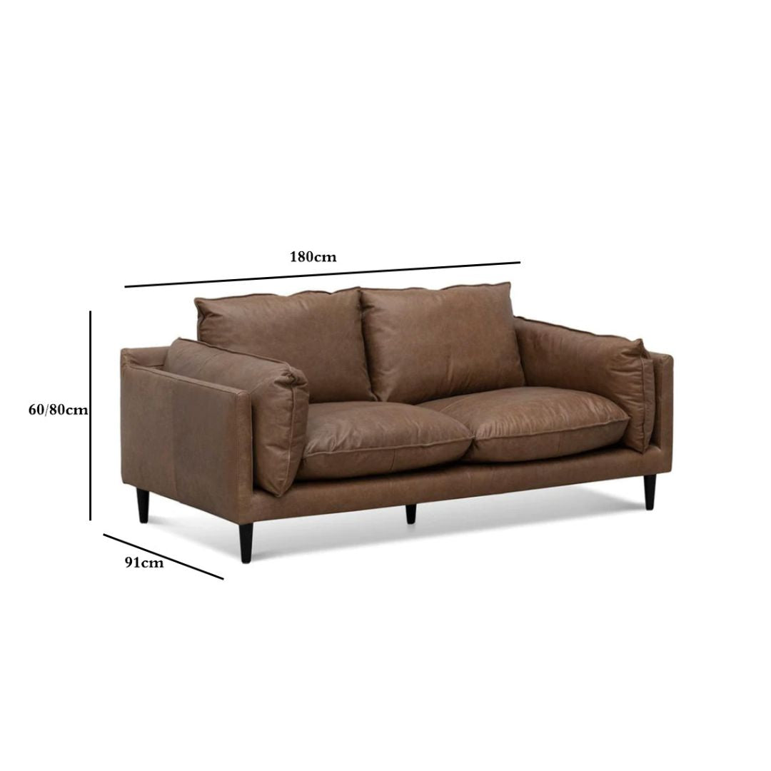 Lucio 2S Sofa - Saddle Brown Leather