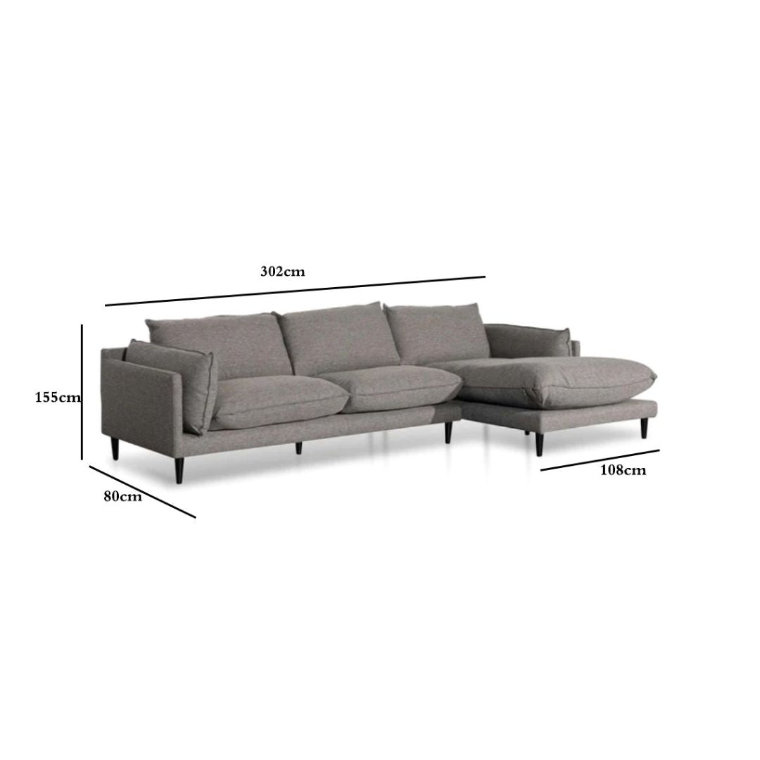 Lucio 4S Right Chaise  Sofa - Graphite Grey