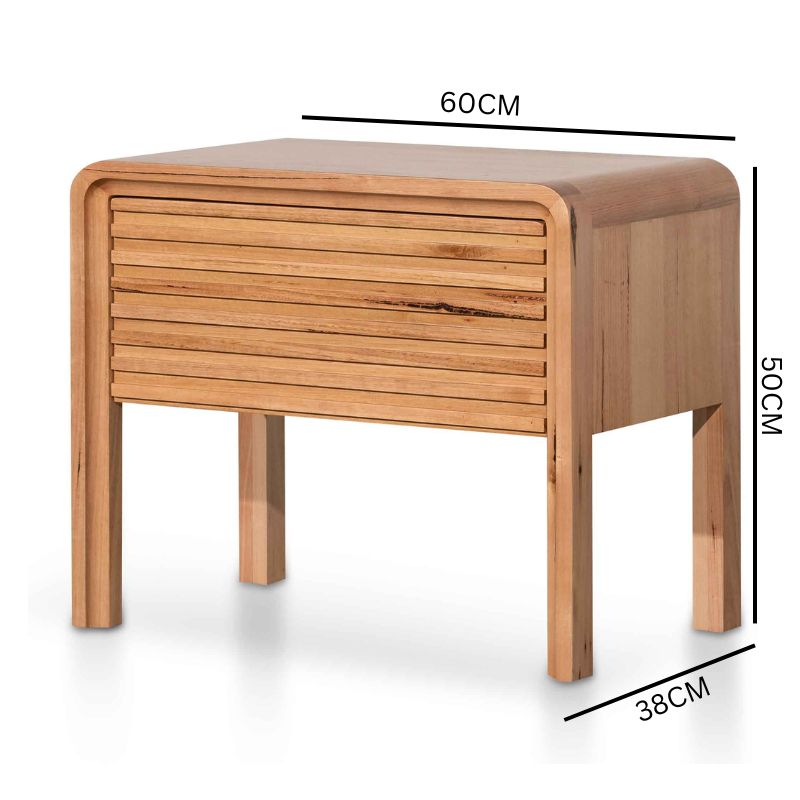 Lulu Single Drawer Bedside Table - Messmate