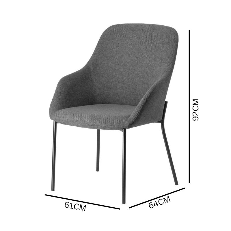 Luna Fabric Dining Chair - Dark Grey