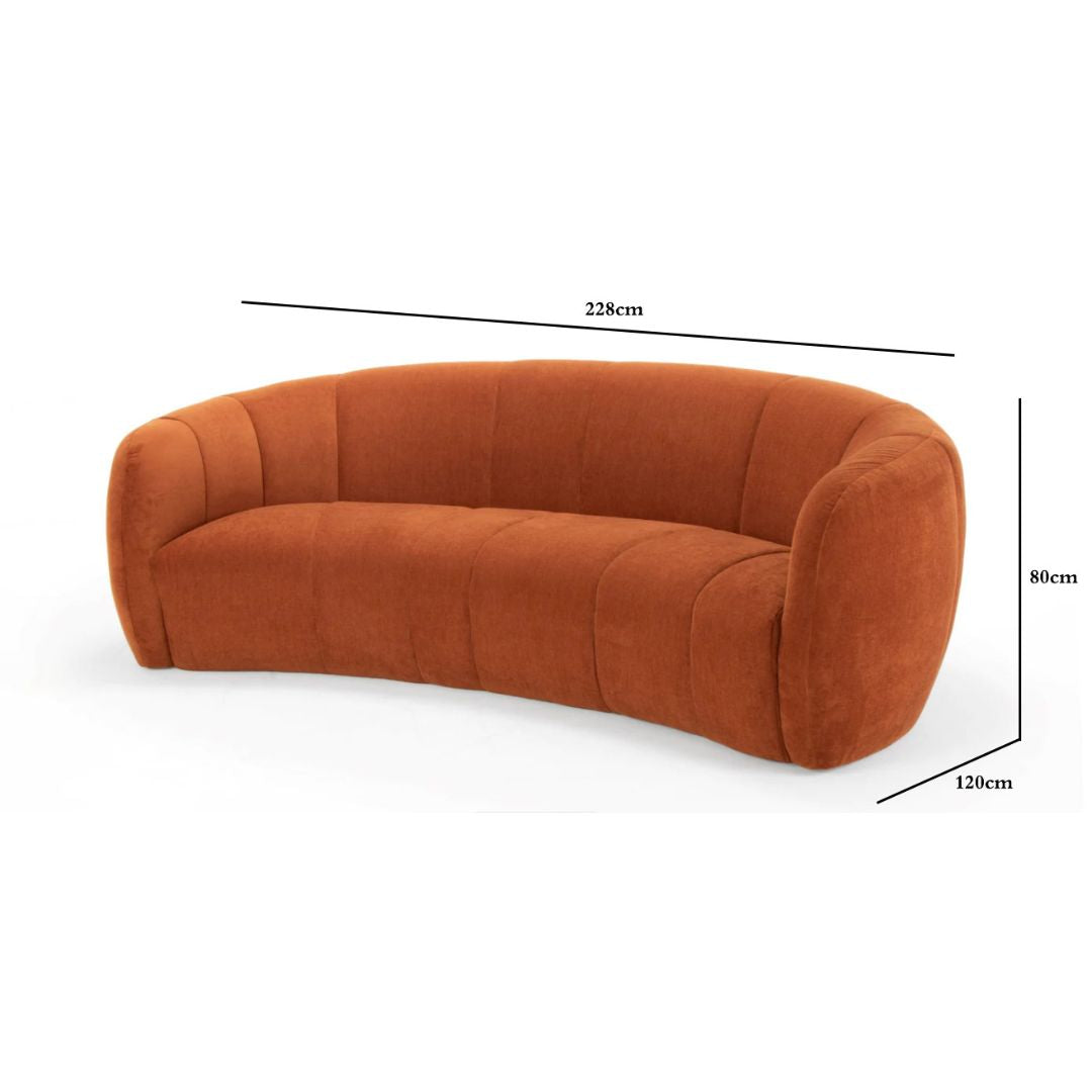 Marianne 3S  Sofa - Rust