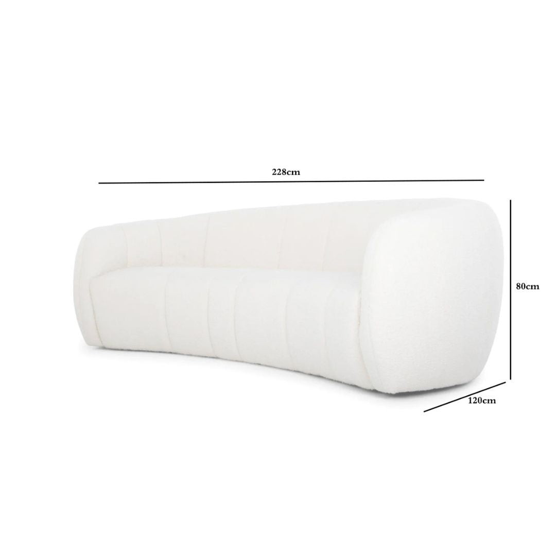 Marianne 3S  Sofa - White Boucle