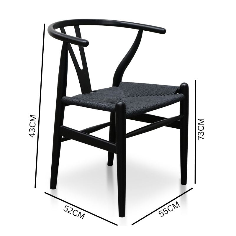 Mia Wooden Dining Chair - Full Black