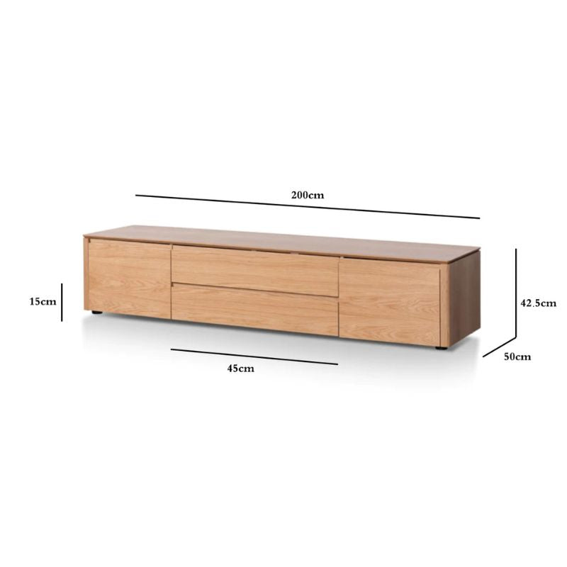 Nolan Entertainment TV Unit with Middle Drawer - Oak Veneer