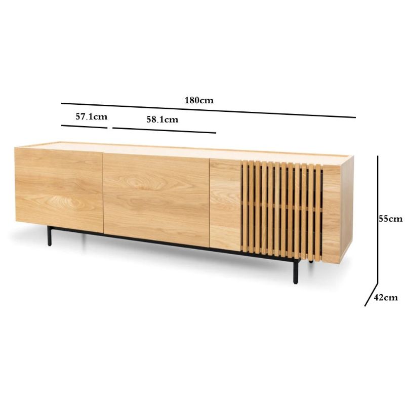 Orion TV Entertainment Unit - Natural with Black Legs