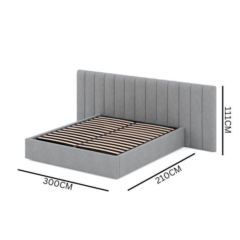 Ryan Wide Base King Sized Bed Frame - Flint Grey