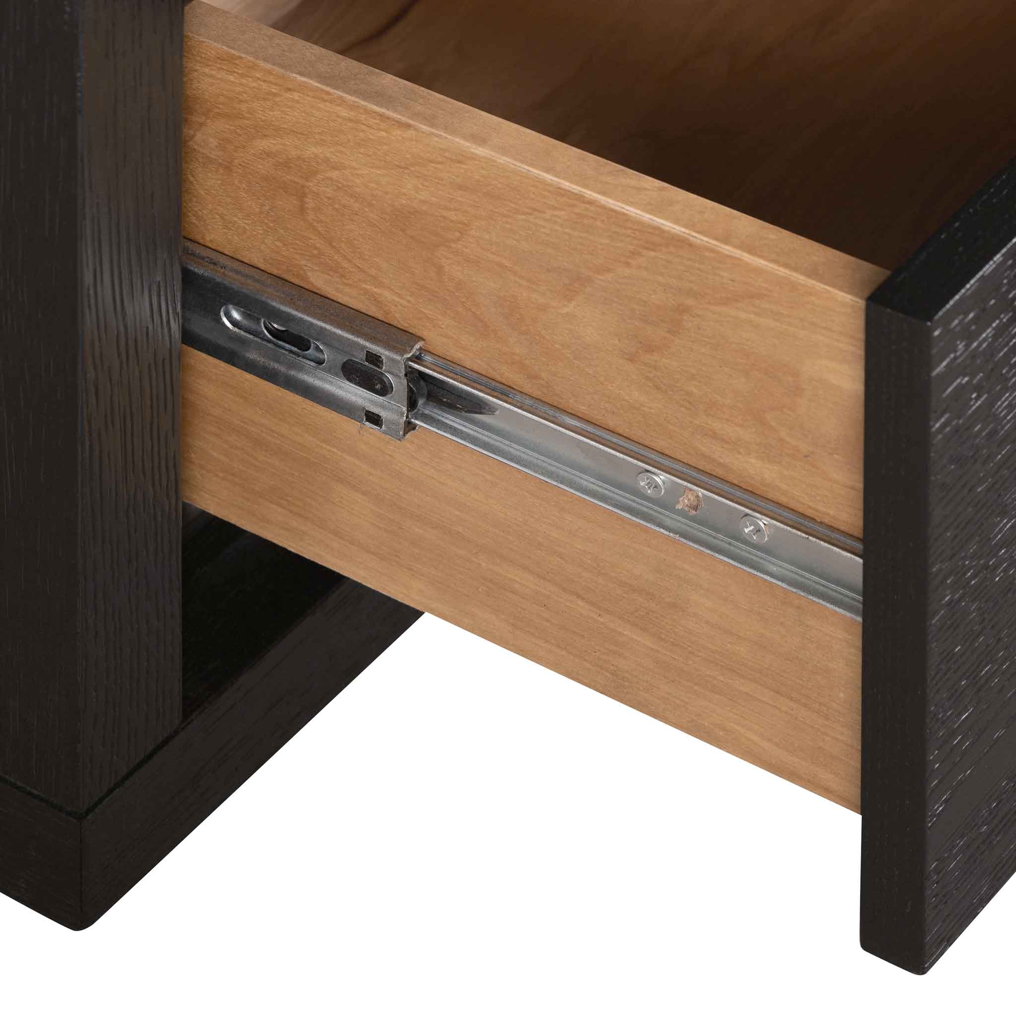 Amiyah Bedside Table - Textured Espresso Black