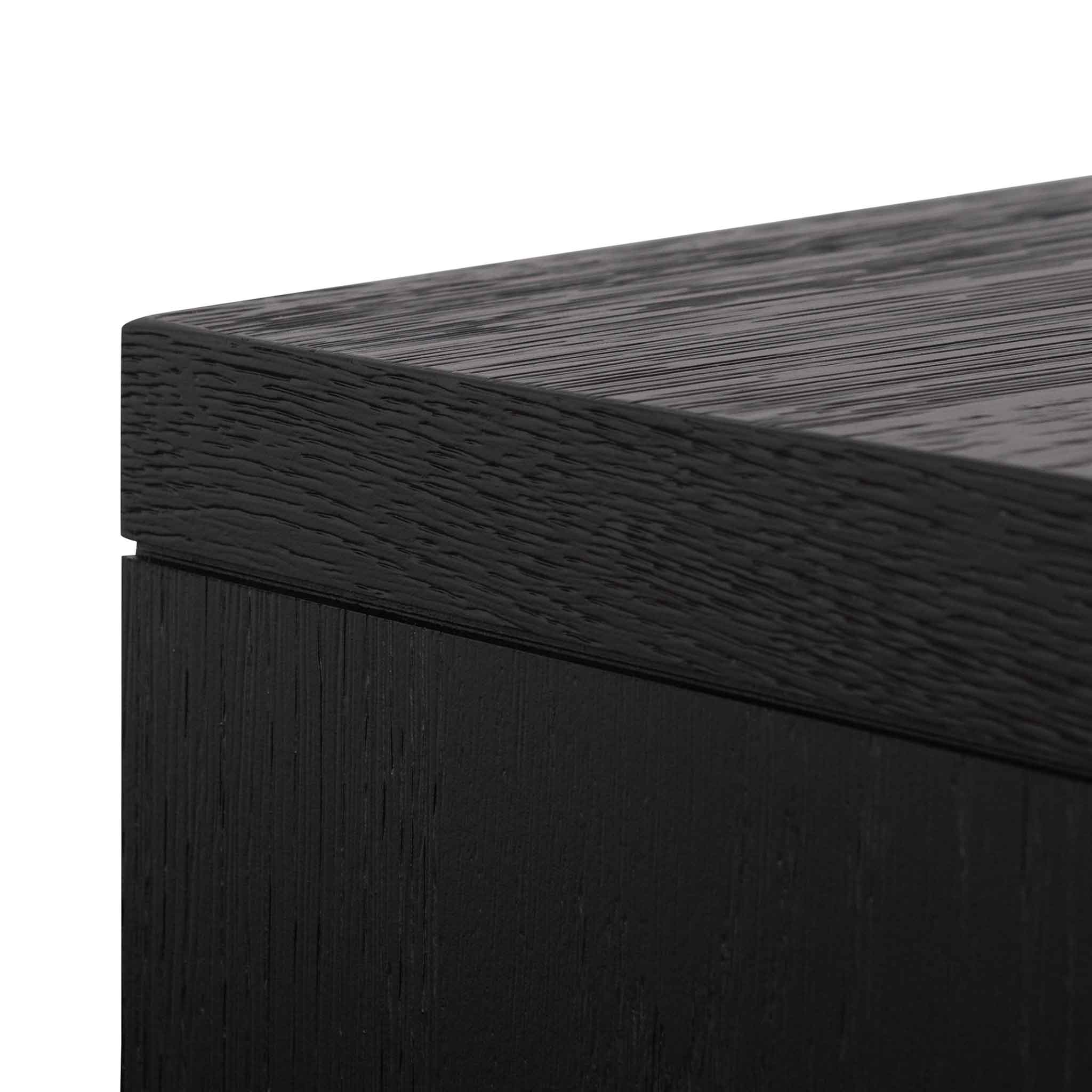 Amiyah Bedside Table - Textured Espresso Black