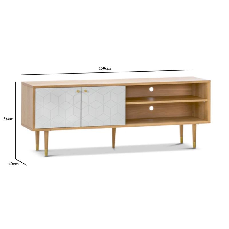 Sawyer Light Oak Entertainment Unit - White