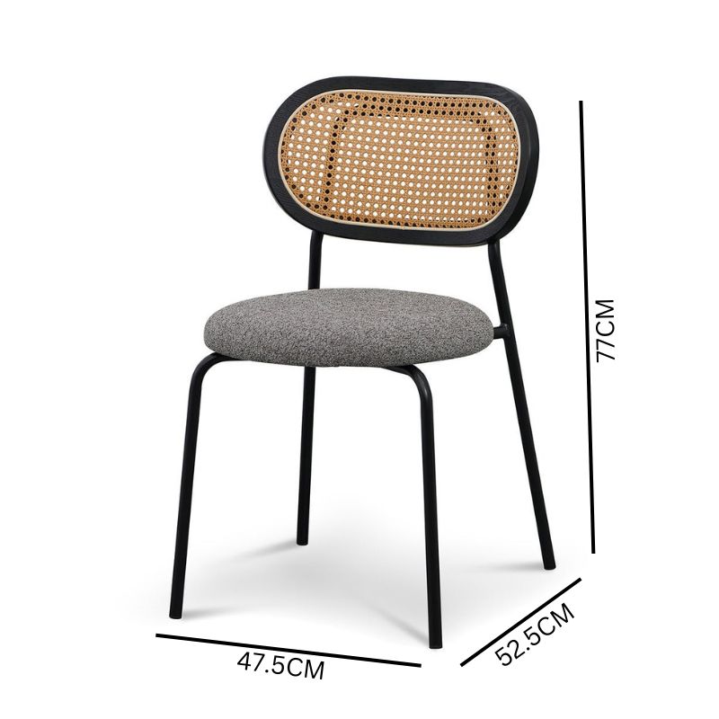 Set of 2 Arthur Dining Chair - Spec Charcoal