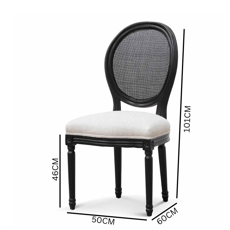 Set of 2 Cavo Fabric Dining Chair - Sand White