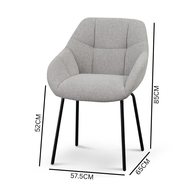 Set of 2 Markie Fabric Dining Chair - Spec Grey