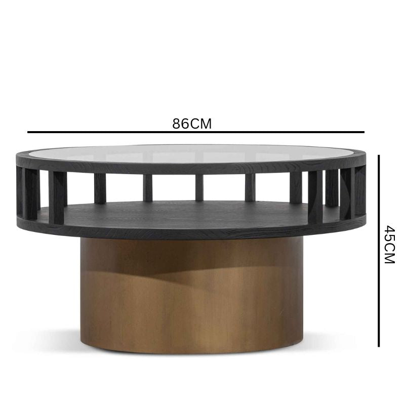 Sienna Round Black Coffee Table