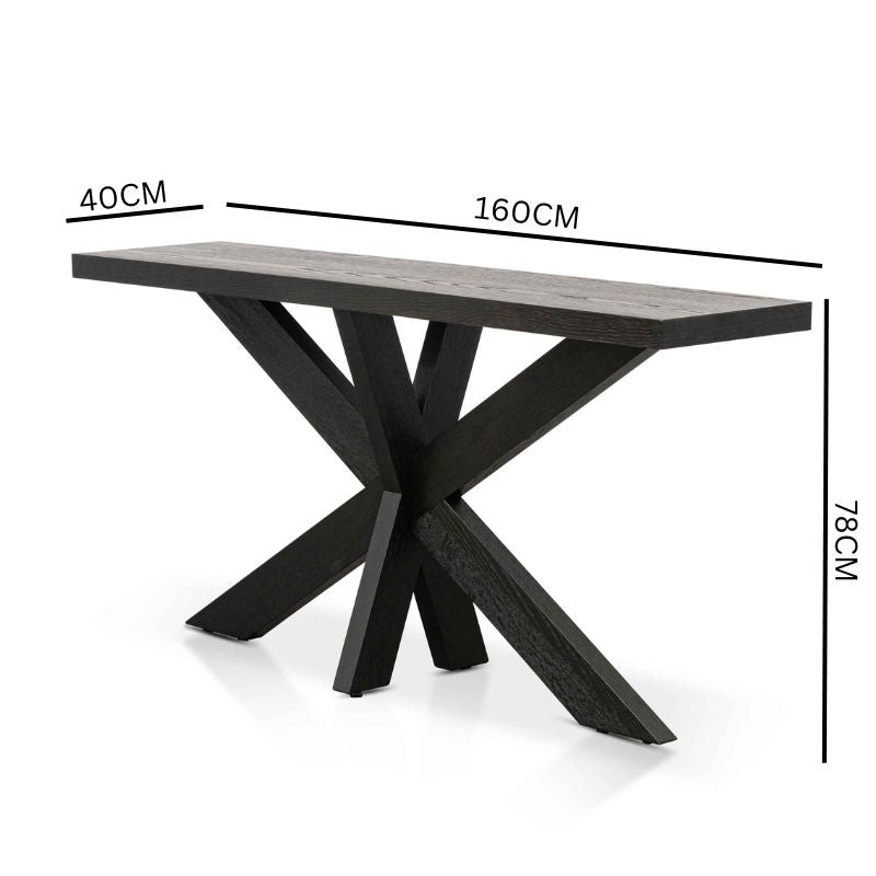 Skylar Console Table - Textured Espresso Black