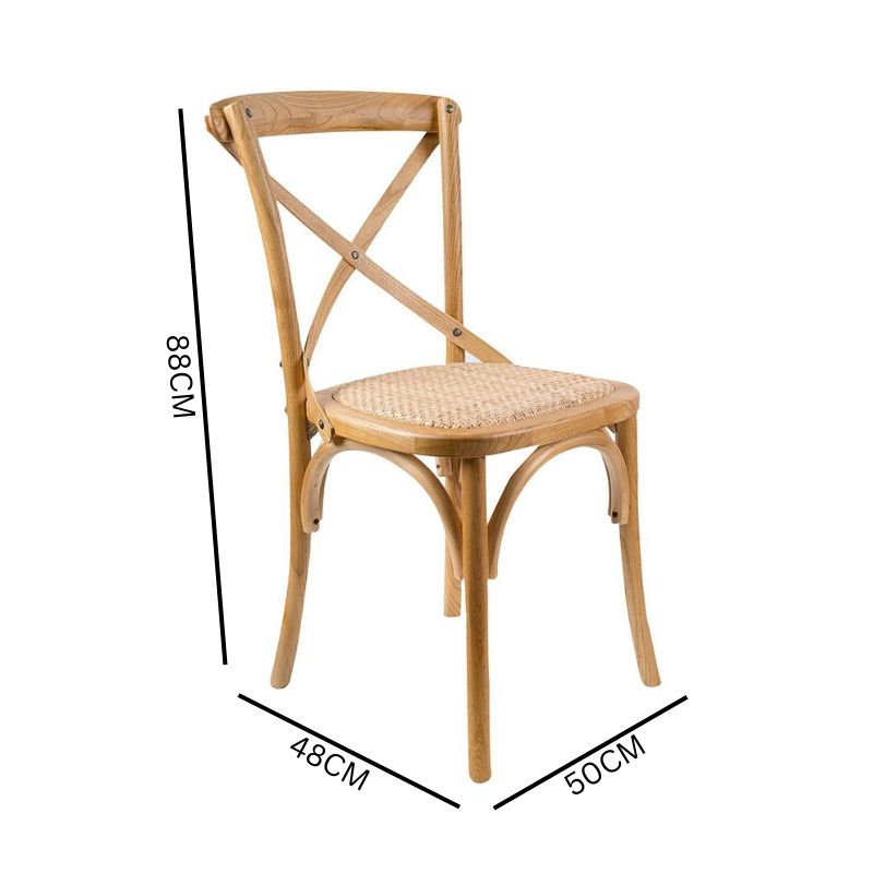 Stella Cross-Back Solid Oak Chair - Natural