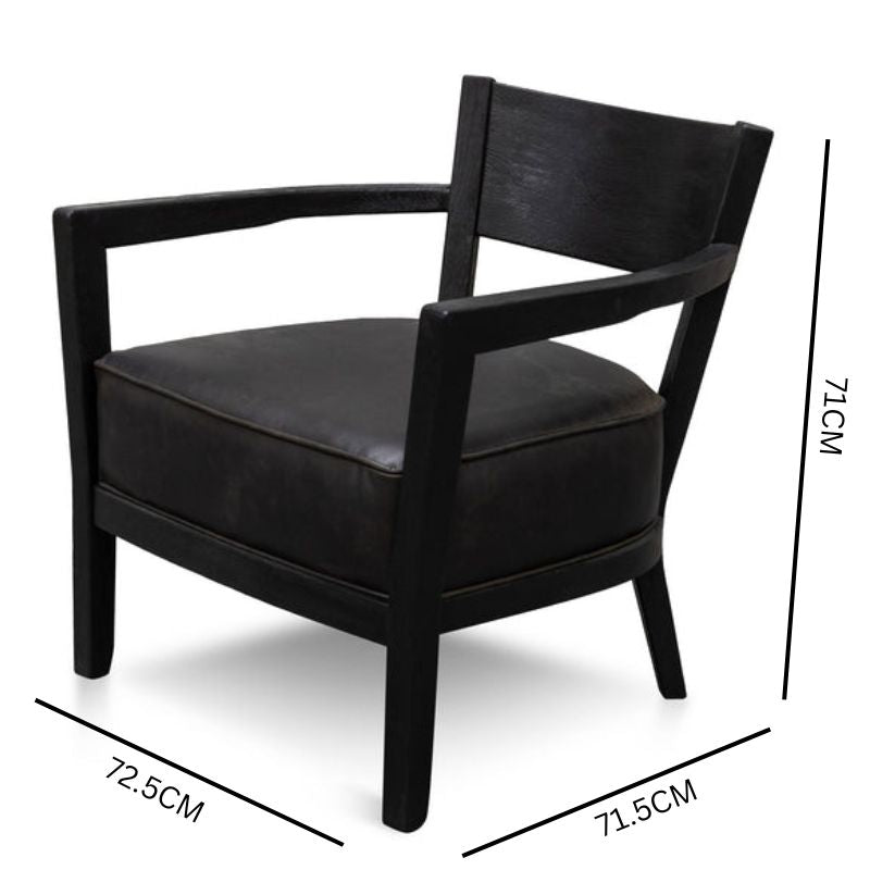 Wesley Leather Armchair - Full Black