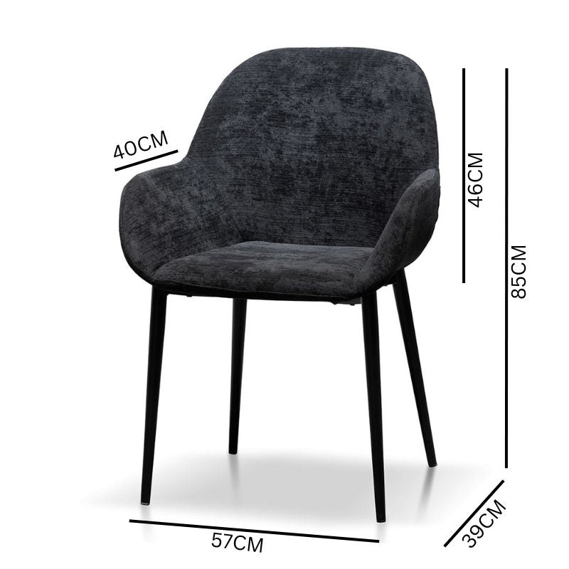 Willow Fabric Dining Chair - Black