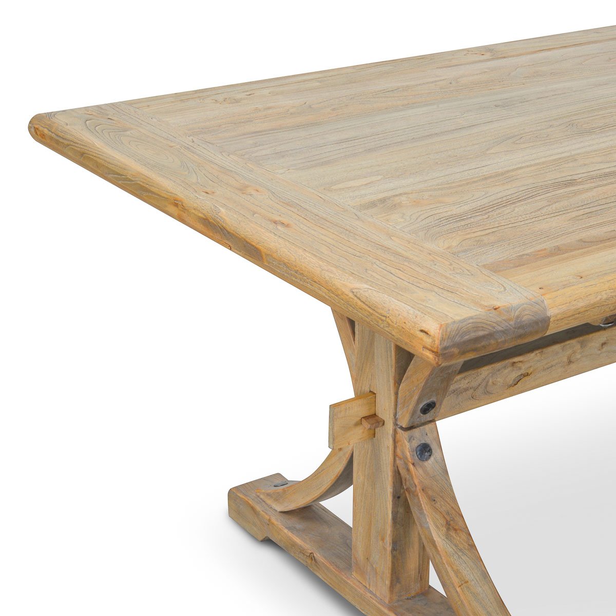 Alba Reclaimed Elm Wood Dining Table 2M - Natural - Dining Tables