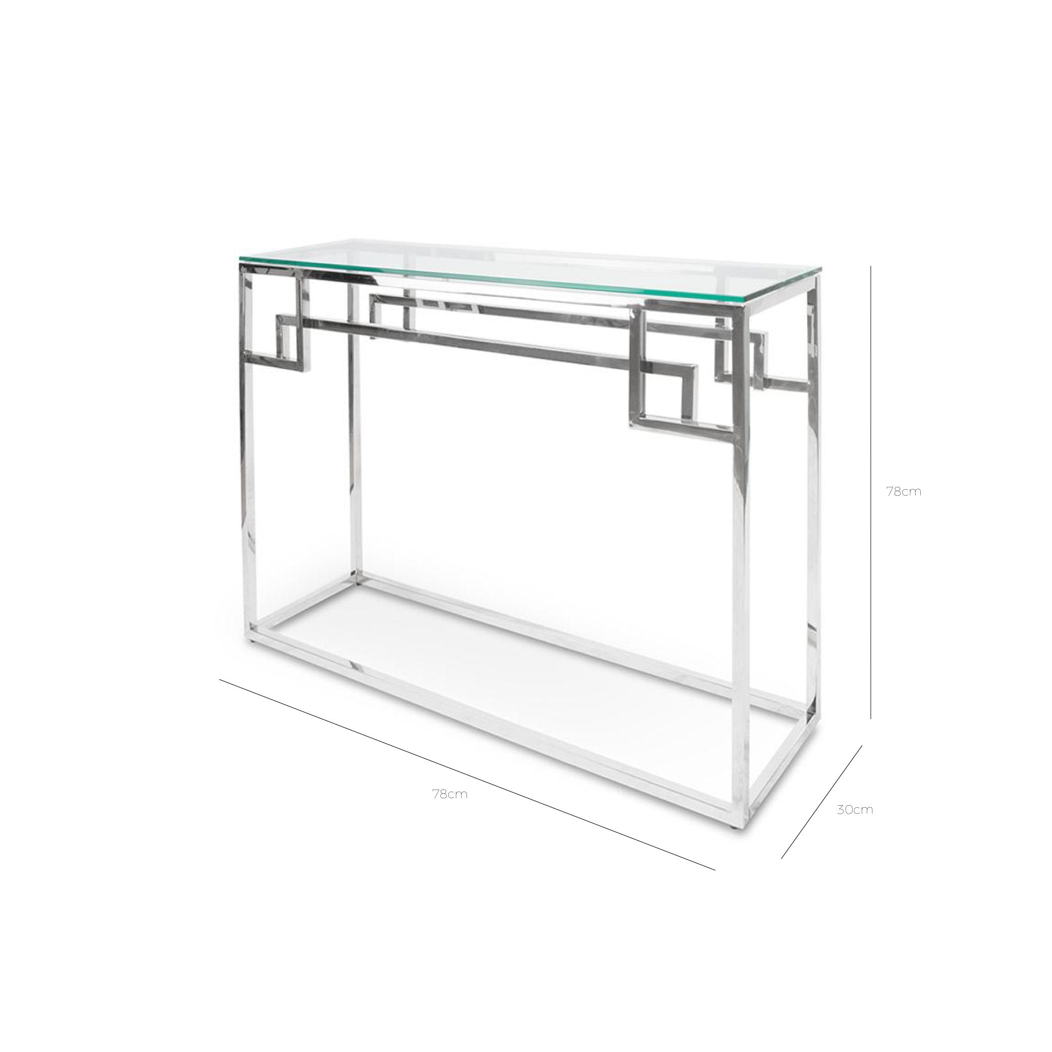 Anzu Glass Console Table - Stainless Steel Base - Console