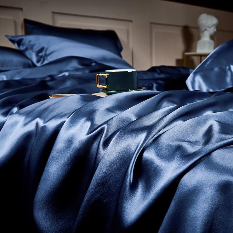 Arya Blue 25 Momme Mulberry Silk Duvet Cover Set - Duvet Covers